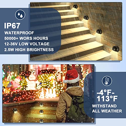 Tuanse 18 Pack Low Voltage Led Deck Lights, 2.5W Led Landscape Step Stair Railing Lights, Outdoor Waterproof Garden Post Fence Lights, 12-36V Outdoor Led Deck Light For Yard Patio Pathway Decor #TOP2