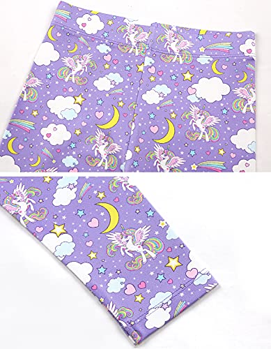 Quedoris Girls 3-Pack Printed Leggings Unicorn Kingdom/Sky/Galaxy Unicorn 140Y #TOP4