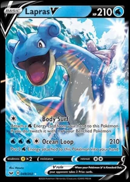 Lapras V 49/202 - Sword & Shield - Pokemon Ultra Rare Card - Foil