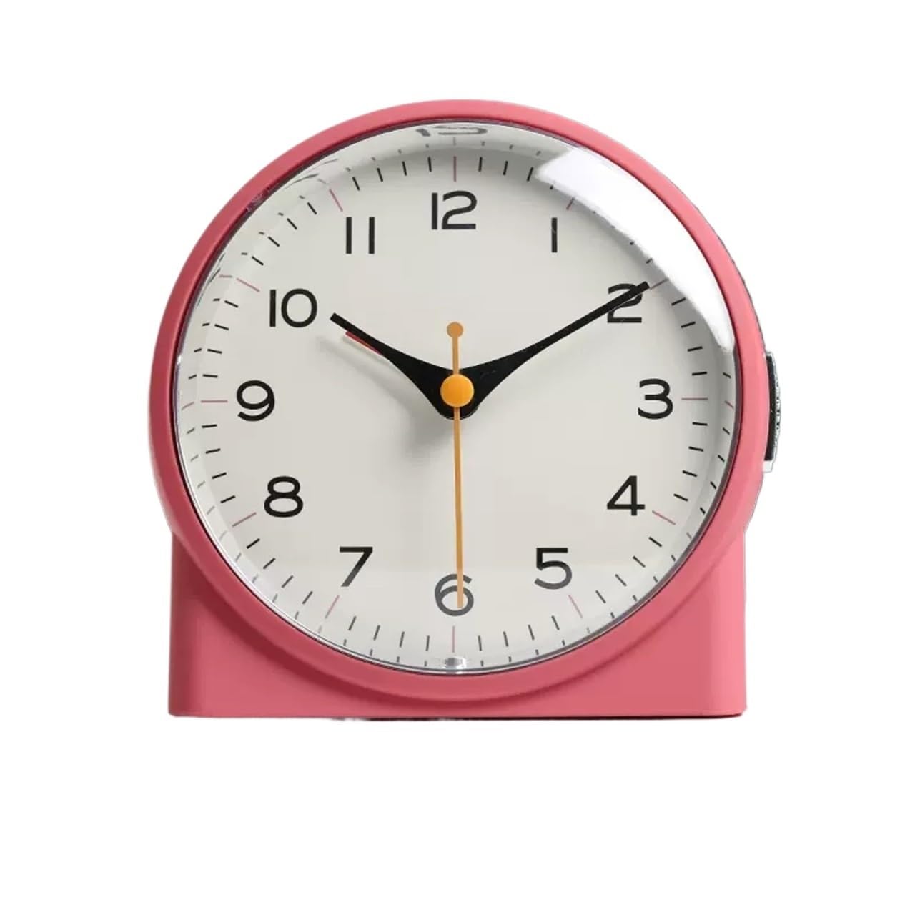 YHxFlux Table clocks 4 inch Silent Non Ticking Small Clock with Night Light, Snooze and Functions for bedrooms(Pink)