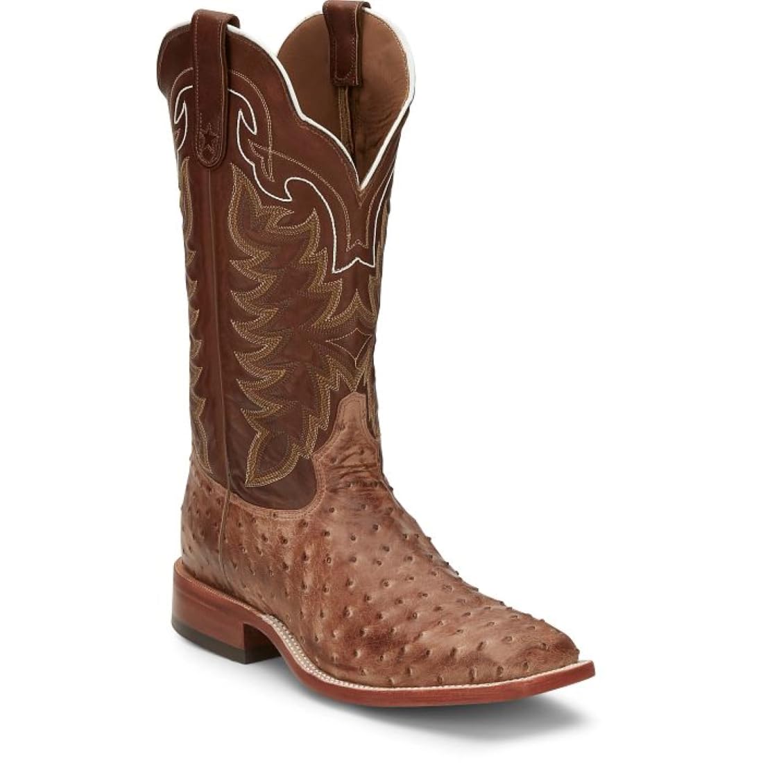 Tony Lama Hays 13" Full Quill for Men - El Paso Collection - Chestnut Leather, San Saba Design, Square Toe