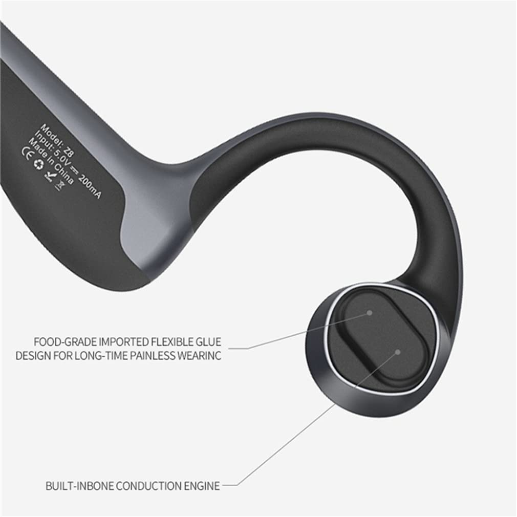 Beengeleiding Bluetooth Hoofdtelefoon, Luchtgeleiding Open Oor Hoofdtelefoon met Microfoon, Sport Oortelefoon Power Display TF Card Slot Zweetvrije Oortelefoon voor Buiten, Hardlopen, Fietsen, Rijden