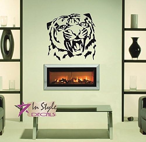 Wall Vinyl Decal Home Decor Art Sticker Roaring Tiger Face Wild Animal ...