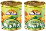 Rani Mango Pulp Puree (Makes Mango Lassi Shakes) Alphonso Sweetened 30oz (1.875lbs) 850g Pack of 2 ~ Kosher | All Natural | NON-GMO | Vegan | No colors | Gluten Friendly | Indian Origin