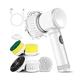 Brosse Rotative Électrique Multi-Surfaces 5 en 1, Nettoyage en Profondeur pour Cuisine & Salle de Bain, Accessoires Complets, Facile à Utiliser, Idéal Toutes Surfaces