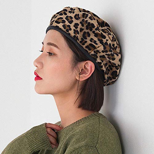 CHROME CRANE(クロム クレイン) レディース ベレー帽 ヒョウ柄 アニマル 帽子 ハット おしゃれ かわいい カジュアル CB031 (02.ブラウン)