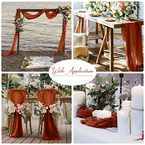 6 Pieces Cheesecloth Table Runner 10 Ft Terracotta Table Runner Gauze For Boho Rustic Wedding Arch, Baby And Bridal Shower, Birthday Party Thanksgiving Decor Decorations #TOP3