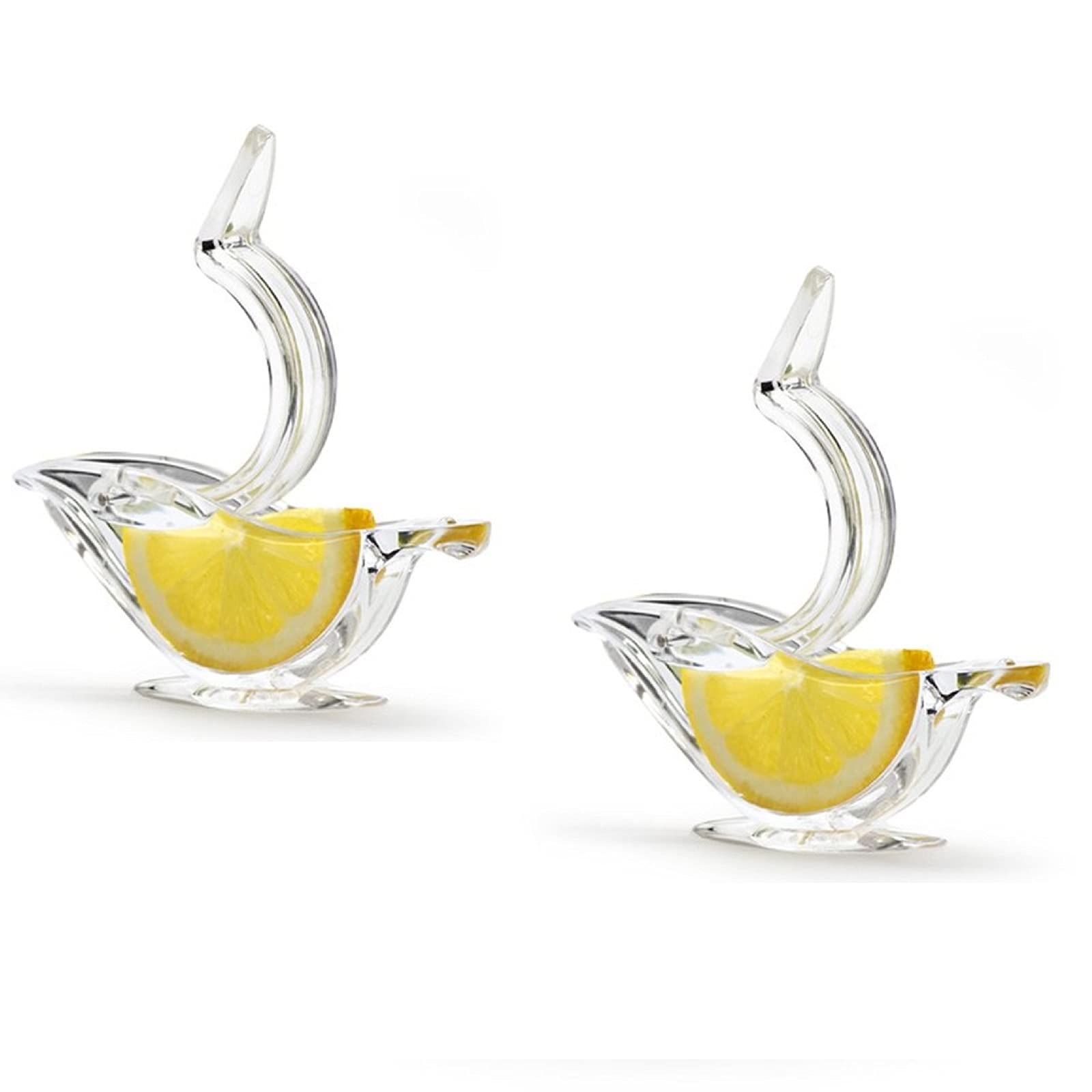 FENGCHUANG2Pcs Lemon Squeezers,Acrylic Transparent Juicer,Manual Boat-Shaped Lemon Slice Squeezer,Transparent Fruit Juicer,Small Tool for Kitchen and Bar