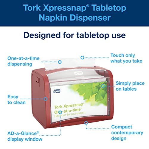 Tork Xpressnap Tischspender Rot N4, Signature Linie, 15,5 cm × 20,1 cm × 15,0 cm, 272612 (x4)
