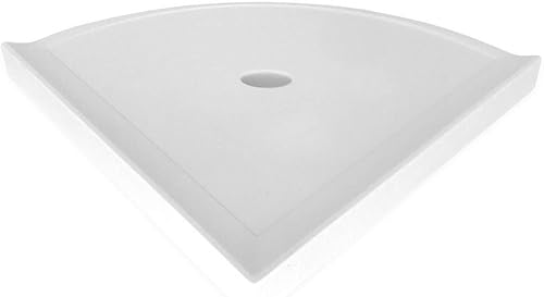 Miniatura 5 de Questech Estante de ducha esquinero de 8 pulgadas y reposapiés de 5 pulgadas, acabado de respaldo plano metro, blanco brillante mate