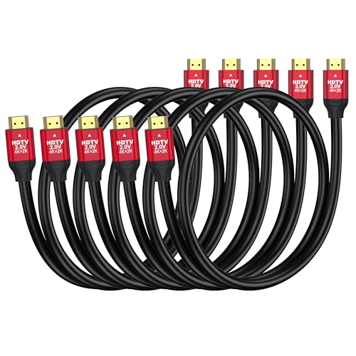 RyzzRooa HDMI 2.0 Cable 2FT 5-Pack High Speed 18Gbps 4K@60Hz