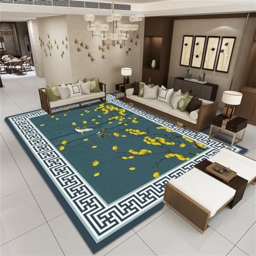 Tapis moderne lavable vert 120x160 pour préserver les sols du salon - 2