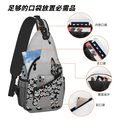 Bolso Sling para mujer y hombre mochila deportiva de viaje miniatura 6