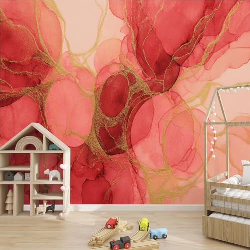 Peel and Stick Wallpaper Burgundy Wall Mural Abstract Geometric Vibrant