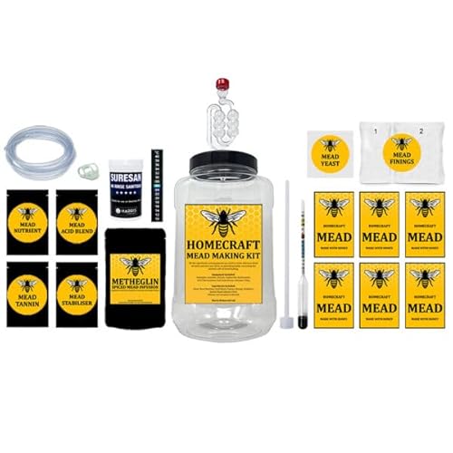 Harris Homecraft Mead Making Kit - Traditional Mead Honey Wine Making Complete Starter Kit - Makes 6 Bottles 4.5L - Homebrew Meadmaking Beginners Set