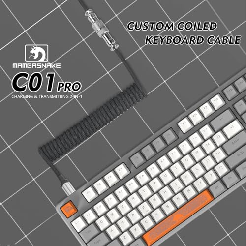 Cable de teclado mecánico en espiral LexonElec tipo C a USB A para gaming gris 7