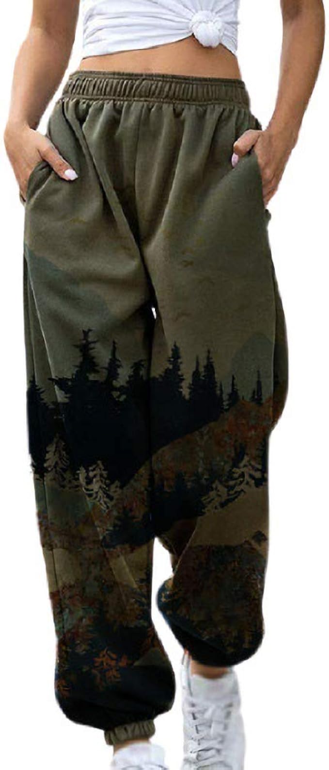 IVERIRMIN Lady's Mountain Print Slacks 