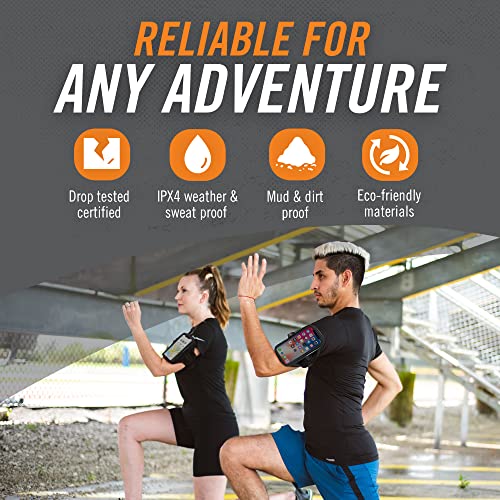 Armpocket Ultra I-35 Arm Band, Cell Phone Holder For Walking, For Iphone Se, Iphone 13 Mini & 12 Mini, Galaxy S7, Galaxy S22, Pixel 5 & 6A, & Devices With Case Up To 6-Inch, 13 To 18-Inch Black Strap #TOP4