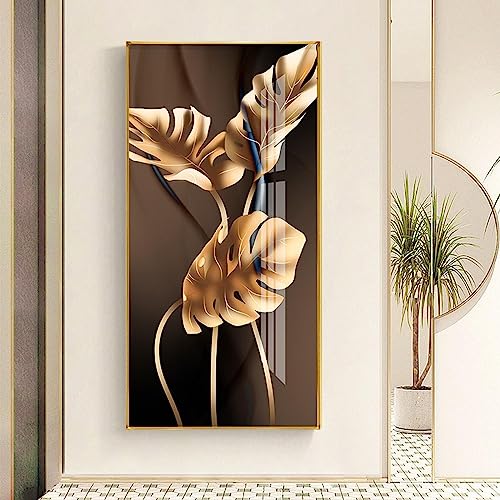 Lienzo de hojas doradas de gran formato 60x120cm que aporta luz a zonas oscuras