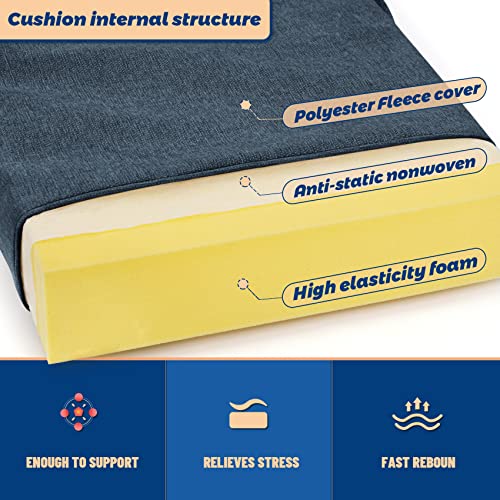 Sutailocus Bench Cushion Double Piping Indoor/Outdoor Bench Cushion Bench Cushions For Indoor Furniture, Indoor Window/Piano/Porch Swing Cushion With Adjustable Ties (48X16X3, Deep Blue) #TOP2