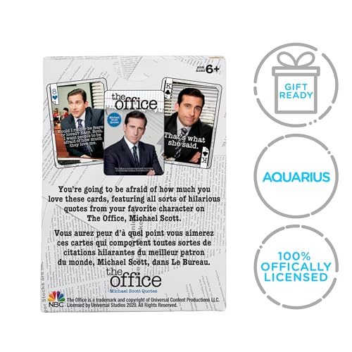 AQUARIUS The Office Michael Quotes Playing Cards - Michael Themed Deck of Cards for Your Favorite Card Games - Officially Licensed The Office Merchandise & Collectibles - Poker Size , White by AQUARIUS - Used condition - Image 7