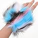 Toyvian Furry Wrist Arm Warmers Winter Faux Fur Fluffy Rainbow Color One Size Women’s Fashion Accessories for Cold Weather