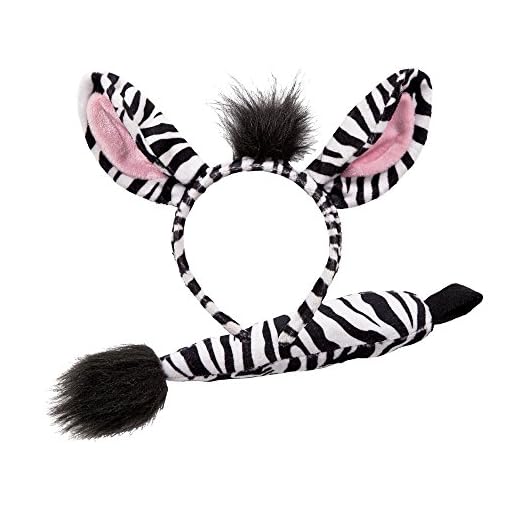 Animal Ears & Tail Set - Zebra Kids Fancy Dress