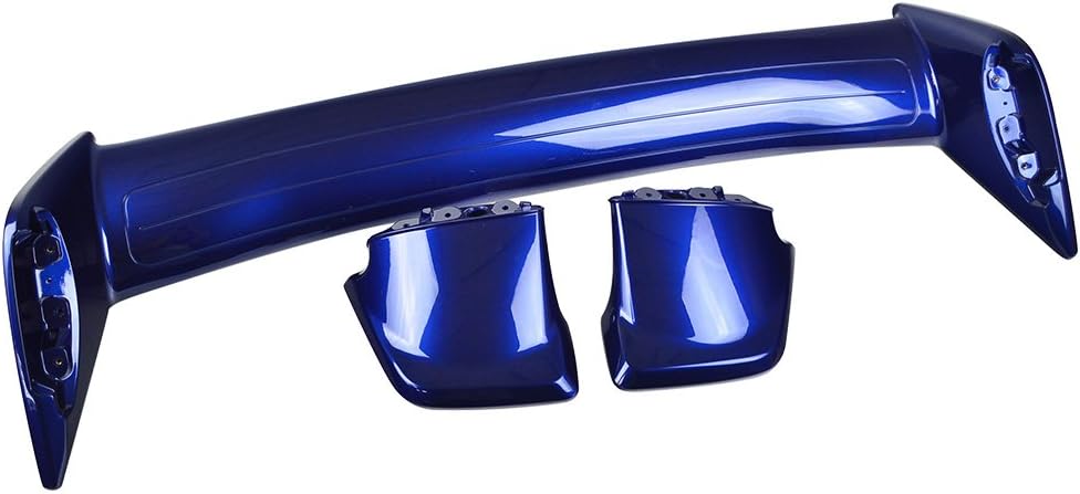 IKON MOTORSPORTS, Trunk Spoiler Compatible with 2012-2016 Subaru Impreza & 2015-2021 WRX STI, STI Style Painted #E8H Galaxy Blue Metallic ABS Rear Trunk Lid Spoiler Wing Lip 3PCS