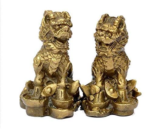 Kirin en cuivre pur : statue de protection traditionnelle pour salon