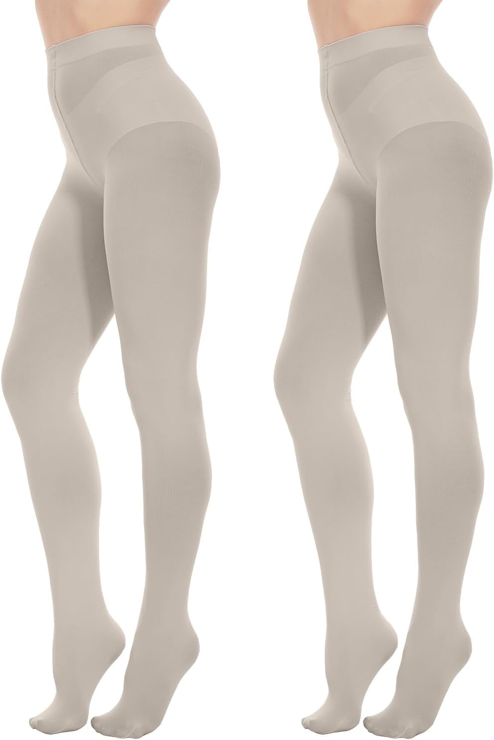 Citystl Opaque Black Tights for Women, 80D Tummy Compression Plus Size Tights, Control Top Microfiber Pantyhose for women