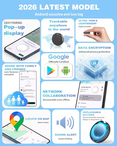 image for KIUP Air Tags for Android,Air Tags-4 Pack Android,2 Year Battery Life,