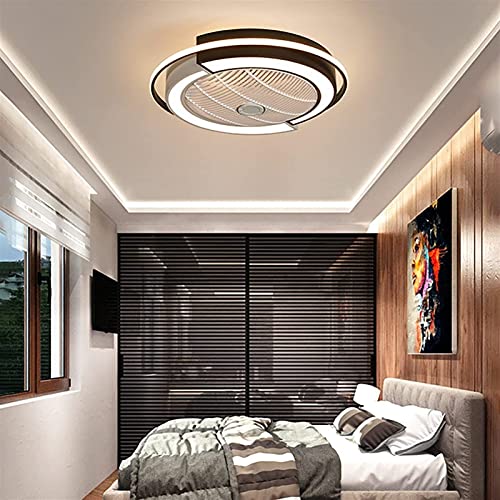 Ventilateur de plafond LED créatif et discret avec éclairage télécommandé blanc