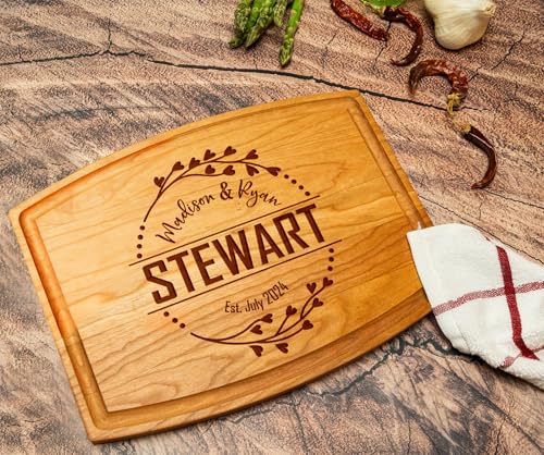 Tabla de Cortar de Madera Personalizada para Bodas y Aniversarios: Tabla para Quesos y Embutidos para Parejas, Amigos y Familia. Ideal para Navidad, Despedida de Soltera, Inauguración de Hogar y Fiestas miniatura 4