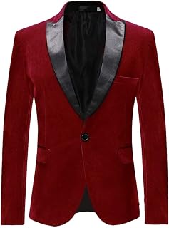 Chaqueta de forro polar para hombre, color rojo y azul, para primavera, otoño, ajuste entallado, casual, para hombre