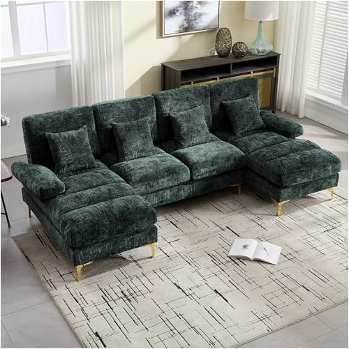 Lubvtti Sofá Moderno Grande de Chenilla