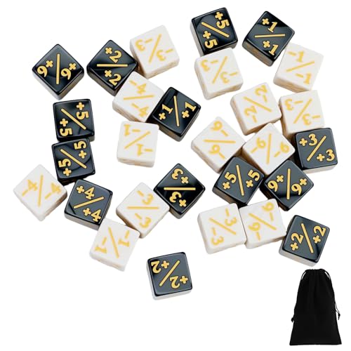 REBECCAGIBSON 28 Stücke Würfel Zähler The Gathering Zubehör, The Gathering Würfel, Token Würfel Loyalität Würfel D6 Würfel Kompatibel mit Kartenspiel Zubehör, mit Aufbewahrungsbeuteln