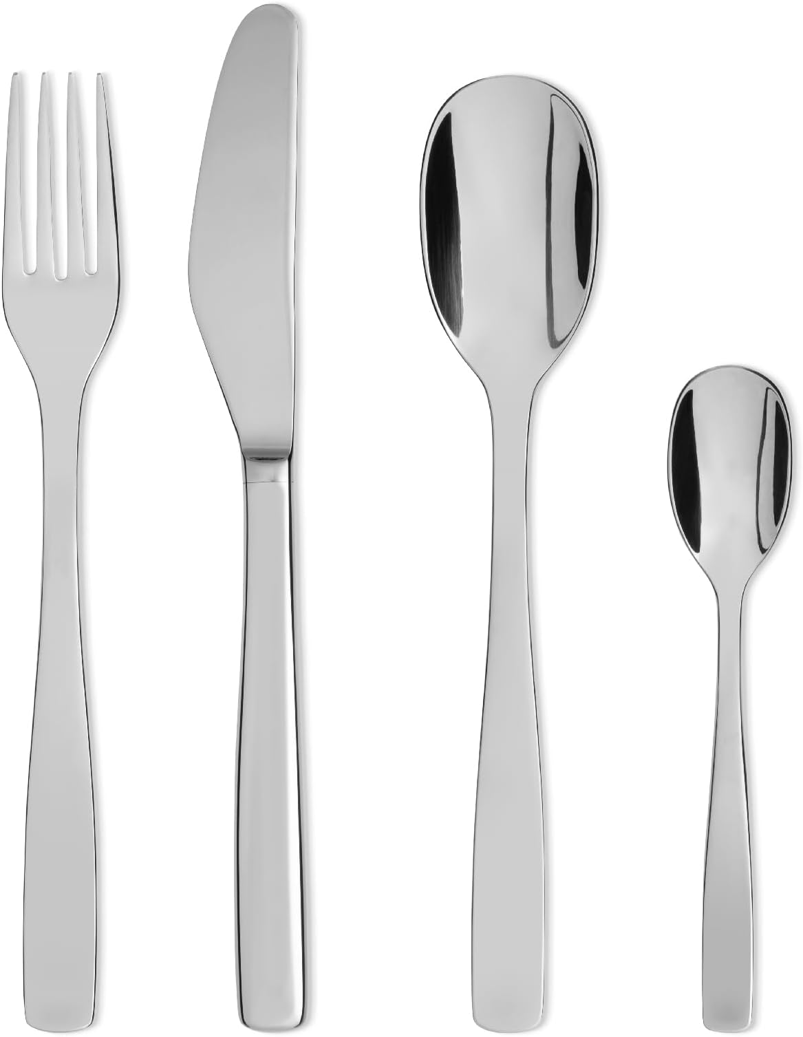 AJM22S24M KnifeForkSpoon - Design Cutlery Set, 18/10 Stainless Steel, Mirror Polished, 24 Pieces