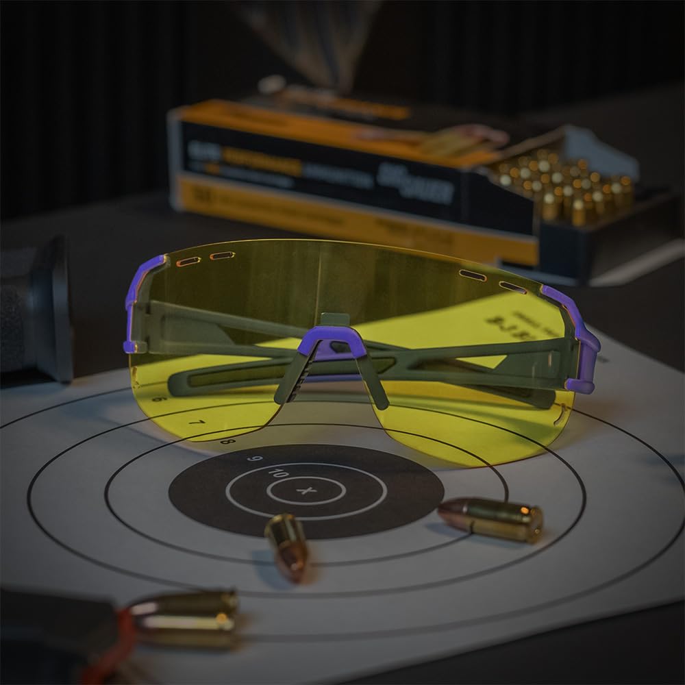 GRITR Lunettes de sécurité pour tir – ANSI Z87.1 – Lunettes de protection des yeux avec verres interchangeables et étui de transport