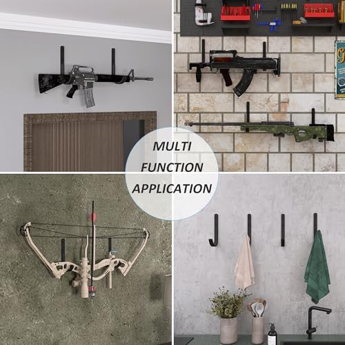 Made In USA Wall Mount Gun Rack Rifle Shotgun Hanger Felt Lined J Hooks 2 Packs - Foto 13