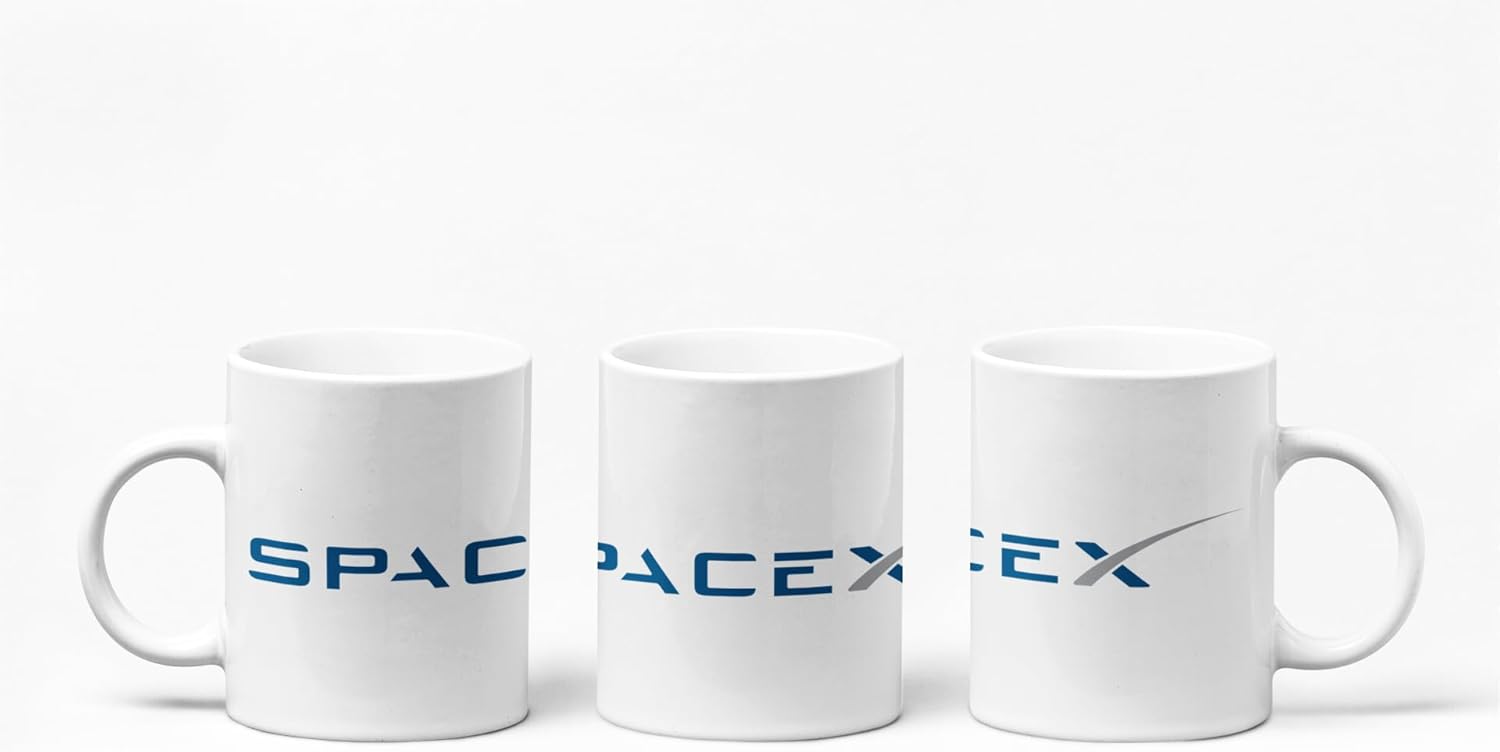 SpaceX Logo Coffee Mug 15oz White Ceramic Cup for Space