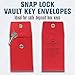 BankSupplies Stock Key Envelopes | Compact Red Safe Deposit Envelope | Pack of 100 | 2-1/4W x 3-1/2H | Re-Closable Snap Lock Fastener | Durable Construction
