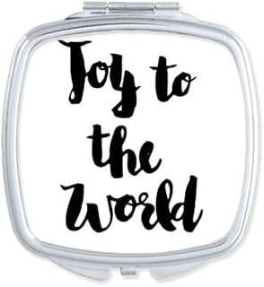 Joy To The World Quote Style Mirror Square Portable Hand Pocket Makeup