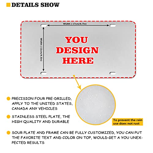 Wanyint Blue Fire Flame Car Front Decorative License Plate Frame And Cover For Front And Rear Full Set With 4 Holes And Screws Automobile Decoration Accessories For Suv Truck Vans Sedans #TOP4