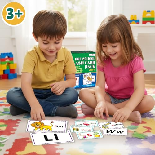 Image of Creative's Pre‑School Flash Card Pack Part 1, Educational Toy for Kids, Alphabet, Numbers, Colours & Shapes Learning Flash Cards, Preschool Learning Games for Early Skills Ages 3+