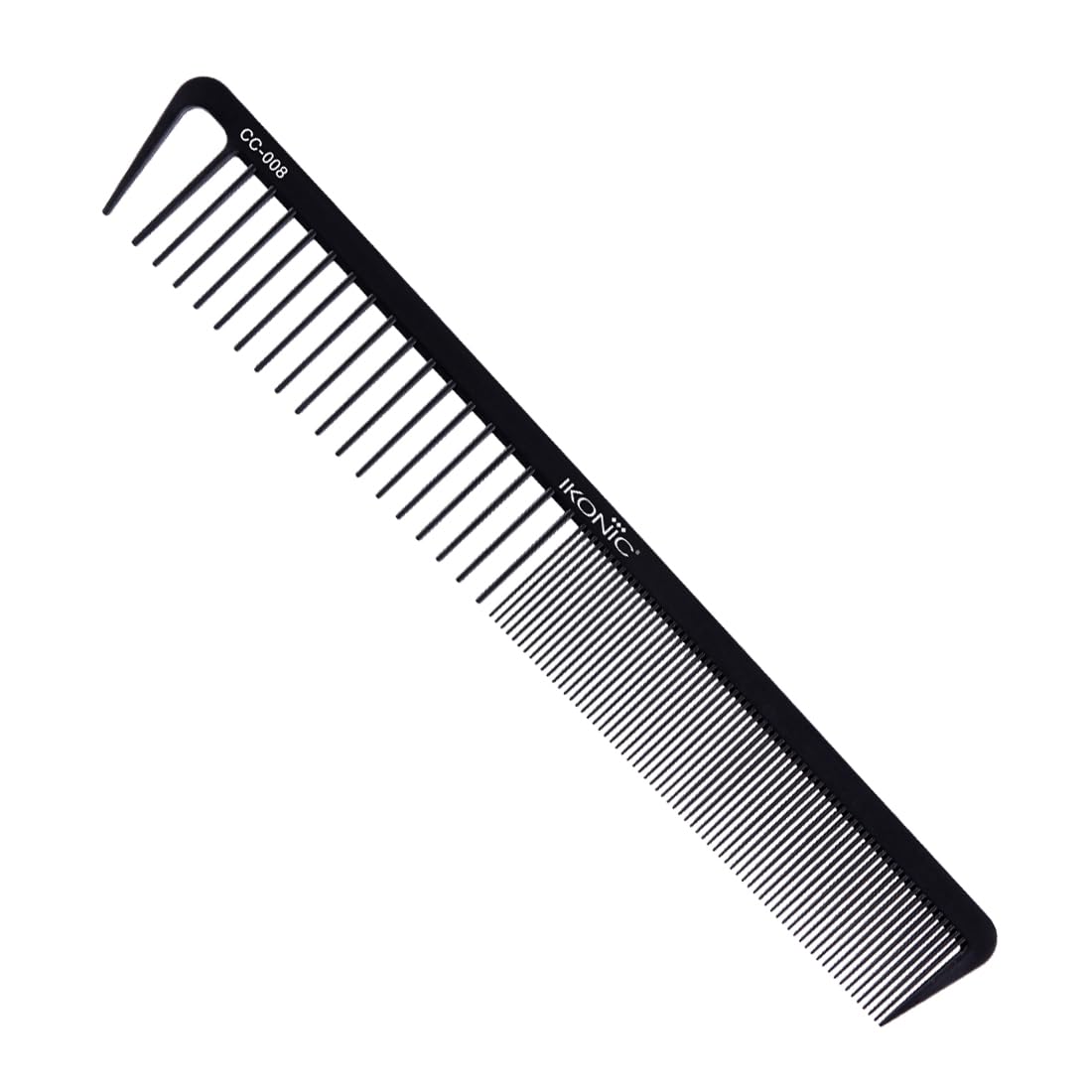 IKONIC Carbon Comb CC-008 Black – Ionic Coating for Static-Free Styling, Dual Teeth for both Thick and Thin Hair Type with Hair Picker for Precision Sectioning-image-35
