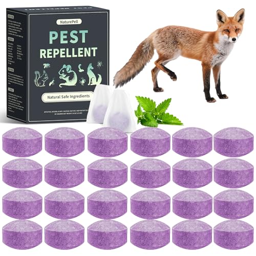 Fox Repellent for Gardens UK 20 Pack Peppermint Oil Fox Deterrent Outdoor Natural Fox Repellent Balls Keep Fox Out of Yard Permanently Protect Lawn Garden Dog Friendly (purple1)