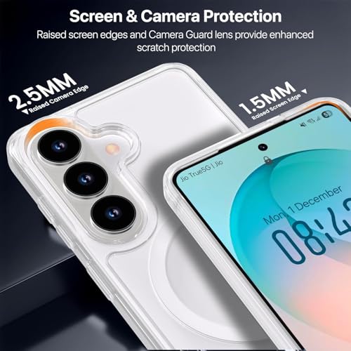 Image of Vaku Luxos Glassy Magpro Back Cover Case for Samsung Galaxy S26 Scratch Resistant Camera Screen Protector TPU Shockproof Certified Mag-Safe Military-Grade Protection- Transparent