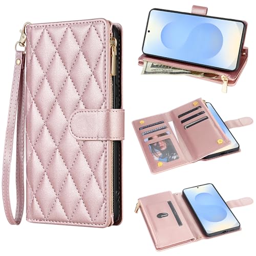 Housse protection Samsung S26+ avec fentes cartes et support vidéo or rose