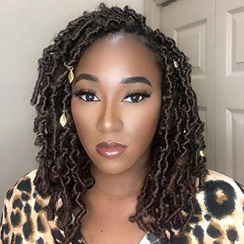 Niseyo 6 Packs Butterfly Locs Crochet Hair 12 Inch Pre Looped Distressed Locs Crochet Braids (M30)