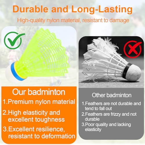 Nenkim Badminton Racket Set of 2,Badminton Set with 4 Birdies Outdoor Yard Beach Lawn Camping Games for Adults Family Christmas Stocking Stuffers for Family Play